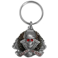 Bad To The Bone Motorcyle Metal Key Chain with Enameled Details